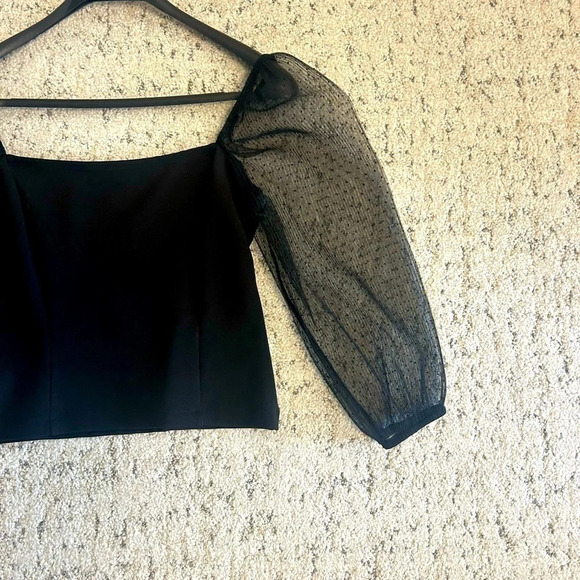 Socialite crop corset style with  shear puffy sleeves mint condition beautiful - Picture 2 of 8